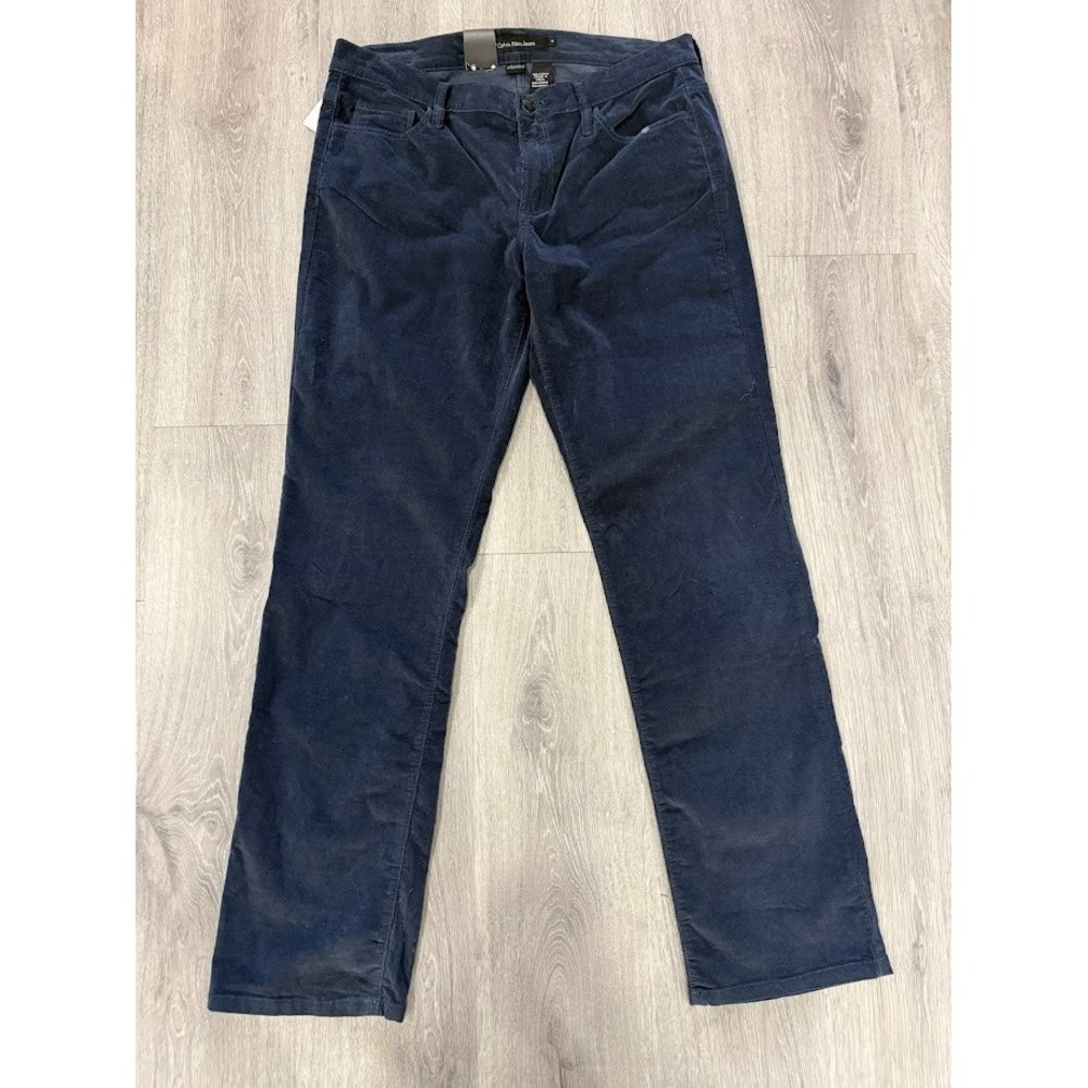 Calvin‎ Klein Jeans Womens 14x34 Power Stretch Straight Corduroy Pants Eclipse
